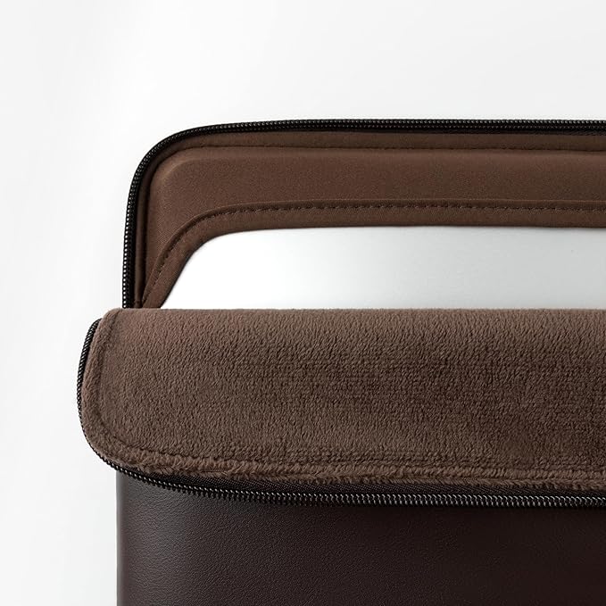 Comfyable Slim Protective Laptop Sleeve Compatible with 13/14 Inch MacBook Air & MacBook Pro M5/M4/M3/M2 Pro/Max 2026, Mac Travel Case, Laptop Pouch, Slim PU Leather Cover, Chocolate