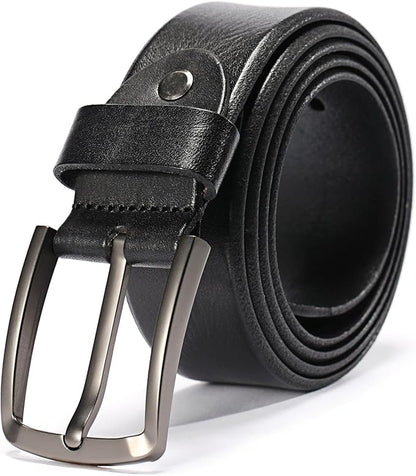 KEECOW Men's 100% Italian Cow Leather Belt Men With Anti-Scratch Buckle,Packed in a Box