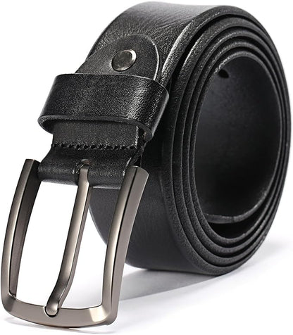 KEECOW Men's 100% Italian Cow Leather Belt Men With Anti-Scratch Buckle,Packed in a Box