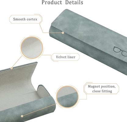LifeArt Eyeglass Case Hard Shell, Portable Sunglass Case for Women and Men, fashionable PU Leather Eyeglass Case, Lightweight