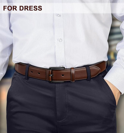KEMISANT Men Belt-Genuine Leather Belt for Men Dress Casual Golf Jeans 1 3/8"