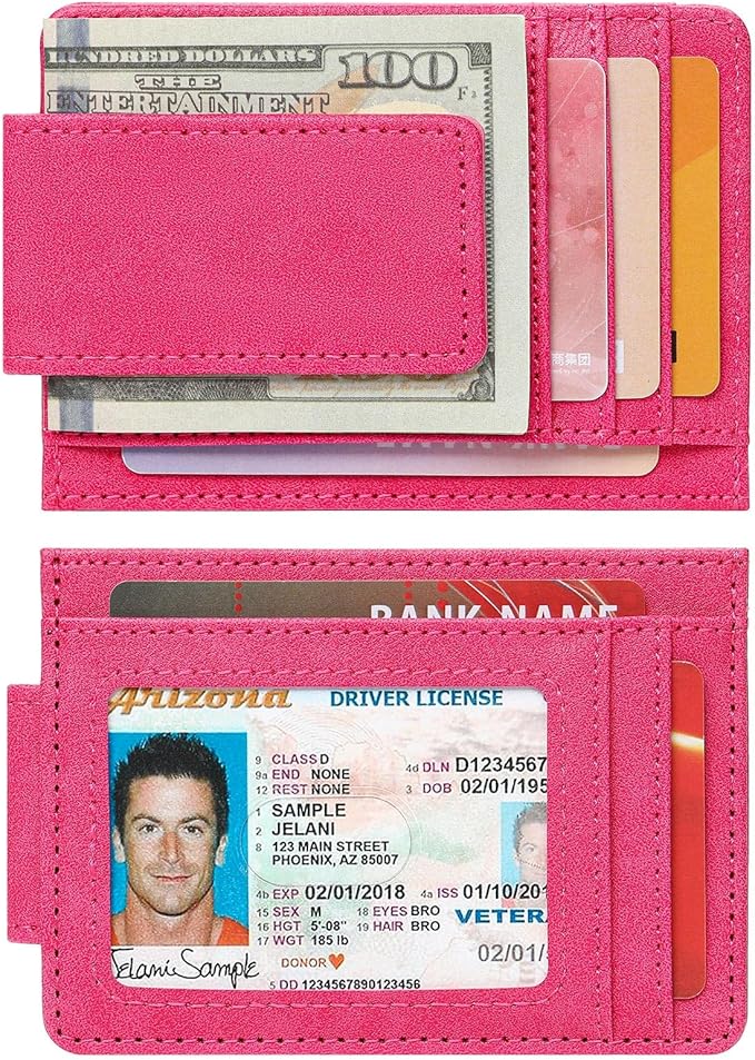 Magnetic Closure Slim Wallet for Men Leather RFID Blocking Minimalist Front Pocket Money Clip Wallet Credit Card Holder