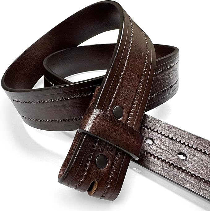 Genuine Full Grain Western Engraved Tooled Leather Strap or Belt 1-1/2" Wide