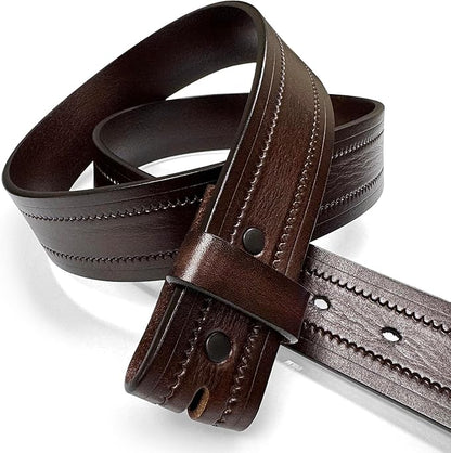 Genuine Full Grain Western Engraved Tooled Leather Strap or Belt 1-1/2" Wide