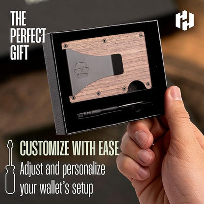Hayvenhurst Wallet for Men - Slim RFID Blocking Metal Wallet with Money Clip, Minimalist Front Pocket Credit Card Holder, Small Mens Wallet