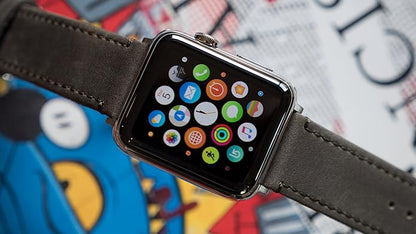 BARTON WATCH BANDS - Top Grain Leather Watch Bands Compatible with Apple Watch Models - 1, 2, 3, 4, 5, 6, 7, 8, 9, 10, SE, Ultra & Ultra 2