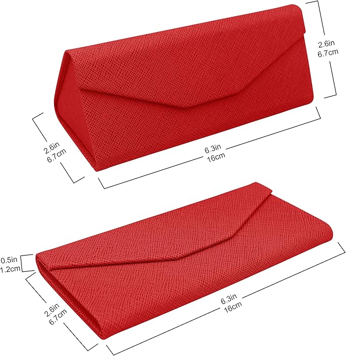Real Sic Glasses Case for Men and Women - Magnetic Folding Hard Shell Sunglass Holder - Inspired by Solid Color
