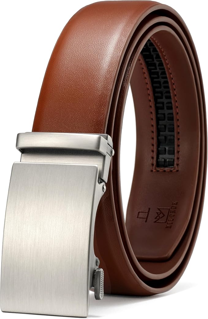 MILORDE Men's Leather Ratchet Belt - 35mm - Customizable Fit