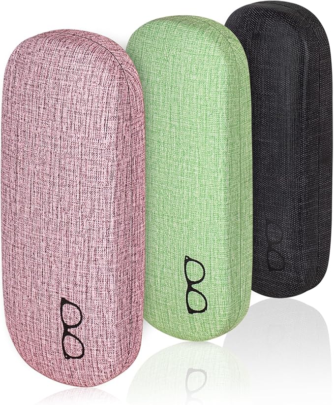 RayLove 3-Pack Hard Shell Eyeglasses Case Large Reading Glasses Hard Case