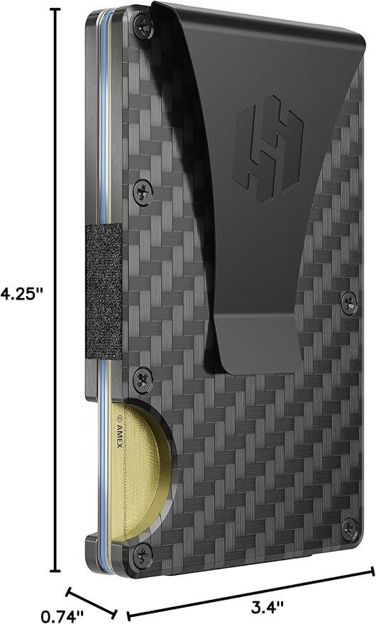 Hayvenhurst Wallet for Men - Slim RFID Blocking Metal Wallet with Money Clip, Minimalist Front Pocket Credit Card Holder, Small Mens Wallet