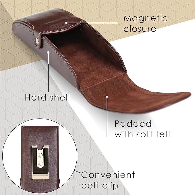 Orsus Hard Glasses Eyeglass Case with Belt Clip, Belt Waist Hard Sunglasses Case 6x2 Inches