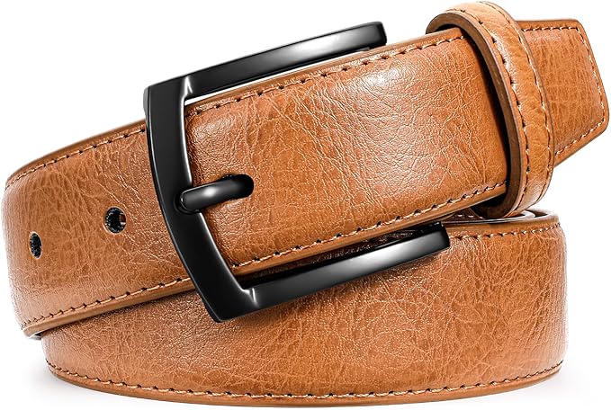 Men's Belt Genuine Leather Belt for Men Dress Casual Golf Jeans Pants 1 3/8"