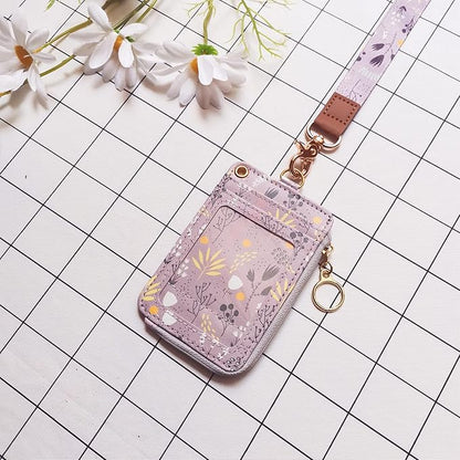 bolimoss Lanyard with Wallet,Zip ID Case with Lanyard,Lanyard Badge Holder,Lanyard Wallet for Women,Fashion Lanyard Wallet, ID Case Wallet with Lanyard（ Light Purple Gray ）
