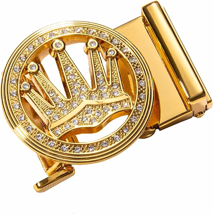 Dubulle Men's Ratchet Belt Gold/Black/Red/Green/Blue/White Automatic Buckle Business Casual Belt Gift - Adjustable Fit