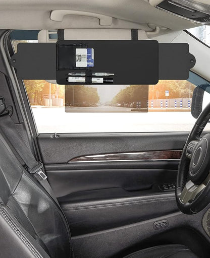 JOYTUTUS Polarized Sunshade Extender for Car with Polycarbonate Lens, Adjustable Sun Visor Extender Anti-Glare, Safe Driving, Window Sun Visor for Car