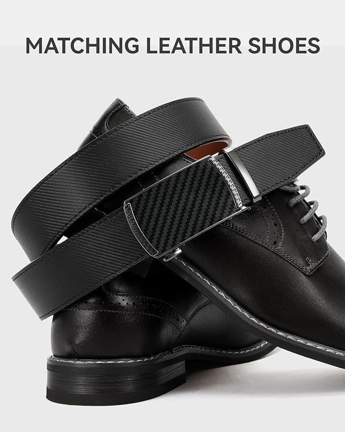 CHAOREN Mens Belt Leather Ratchet Belt 2 Pack - Customizable Fit, Effortless Style (35mm)