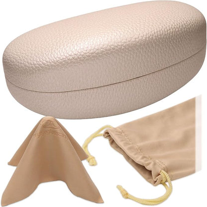 MyEyeglassCase® Large Hard Sunglasses Case | fits Large curved Sunglasses, with microfiber bag and cleaning cloth