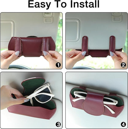 KINIVA Sunglass Clip & Holder, Magnetic Glasses Case for Car Organizer