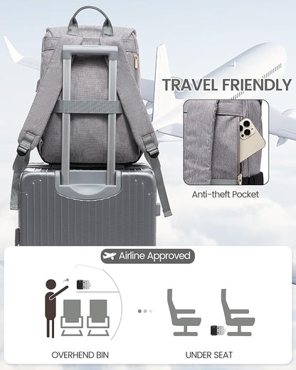 LOVEVOOK Travel Laptop Backpack Purse for Women Fashion Vintage Computer Backpack 15.6 Inch Large Teacher Nurse Backpack Casual Daypack for Business Work College