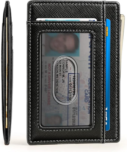 BULLIANT Slim Wallet, Skinny Minimal Thin Front Pocket Wallet Card Holder For Men 7Cards 3.15"x4.5",Gift-Boxed