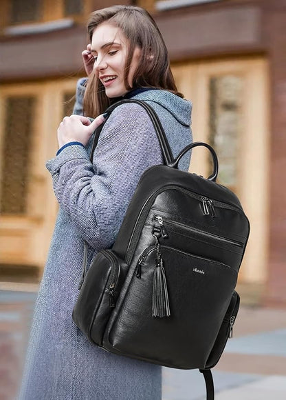 Shrrie Laptop Backpack for Women Fits 16 inch Laptop,Designer Backpacks for Women with Computer Compartment to Business （Black）