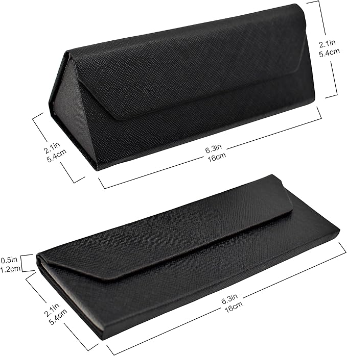 Real Sic Glasses Case for Men and Women - Magnetic Folding Hard Shell Sunglass Holder - Inspired by Solid Color