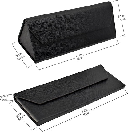 Real Sic Glasses Case for Men and Women - Magnetic Folding Hard Shell Sunglass Holder - Inspired by Solid Color