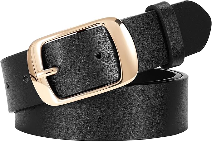 SUOSDEY Women Belts For Jeans Dresses Pants Ladies Leather Waist Belt with Elegant Buckle, Width 1.3"
