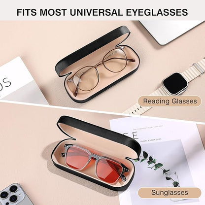 Marvolia Glasses Case Large Hard Shell Eyeglasses Case PU Leather Protective Case for Sunglasses Eyeglasses