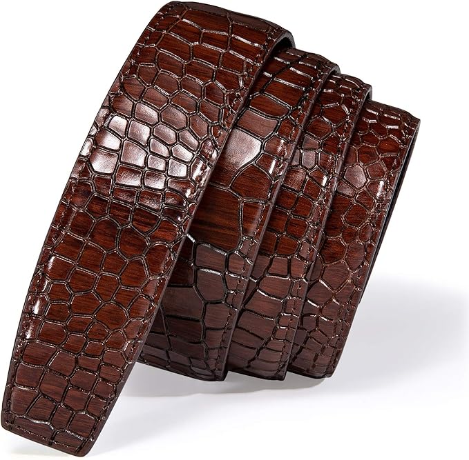 Barry.Wang Mens Belts Leather Ratchet Automatic Buckle Slide Click 1 3/8" Designer Dress Fashion Classic Casual Work Business
