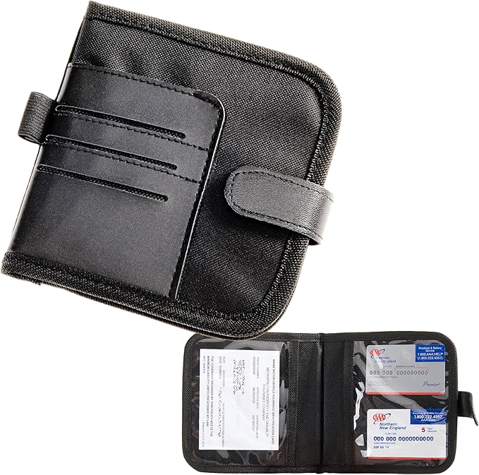 High Road Car Visor Organizer and Registration and Insurance Card Holder with Clear Document Pockets and 3 Card Holders - Vehicle Document Holder for Cars, Trucks and SUVs, Single Pack