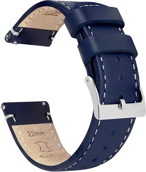BARTON WATCH BANDS - Top Grain Leather Watch Bands Compatible with Apple Watch Models - 1, 2, 3, 4, 5, 6, 7, 8, 9, 10, SE, Ultra & Ultra 2