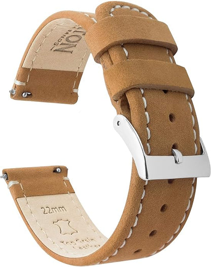 BARTON WATCH BANDS - Top Grain Leather Watch Bands Compatible with Apple Watch Models - 1, 2, 3, 4, 5, 6, 7, 8, 9, 10, SE, Ultra & Ultra 2