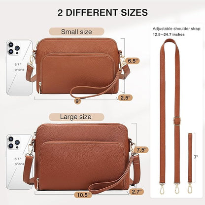 Marvolia Crossbody Bag for Women - PU Leather Shoulder Bag Trendy Small Crossbody Purse Bag for Travel Work Party