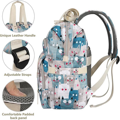 FALANKO Laptop Backpack for Women,Teacher Doctor Nurse Work Purse Bag for 15.6 Inch Laptop,Cute Cartoon Pattern backpack With RFID Anti Theft Pocket, Large Travel Bookbag for Women