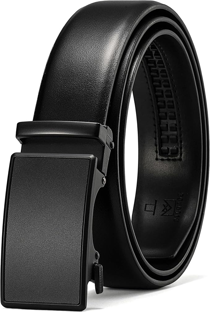 MILORDE Men's Leather Ratchet Belt - 35mm - Customizable Fit