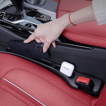 2Pcs Car Seat Gap Filler Organizer Compatible with Chevy Equinox, Soft Foam Seat Side Gap Filler with Storage Avoids Things Falling, Fill The Gap Between Seat and Console