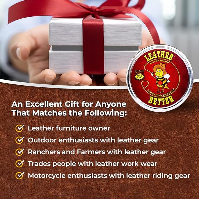 Leather Better Natural Leather Furniture Conditioner - for Boots, Shoes, Purses, Car Seats, Jackets, and Couches/Restore Moisture and Prevent Cracking / 10.04 oz
