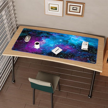 Mydours 59 x 28 inches Gaming Mouse Pad, Extra Large XXL Full Desk Pad, Smooth Fabric & Non-Slip Rubber Mouse Mat, Extended Desk Mat for Gaming, Office and Working (Universe)