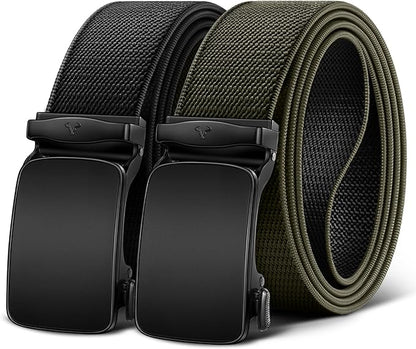BULLIANT Men Belt-Reversible Ratchet Belt Stretchable for Gift Men Work Casual Golf 1 3/8"-Cut For Fit -2 In 1Belt