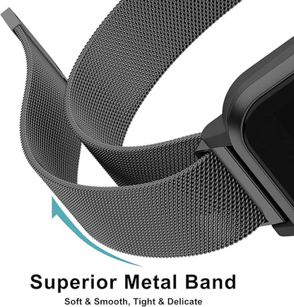 Vanjua 18mm 19mm 20mm 22mm Watch Band Quick Release Replacement Wristbands, Stainless Steel Metal Mesh Loop Adjustable Magnetic Replacement Straps Bands for Men Women