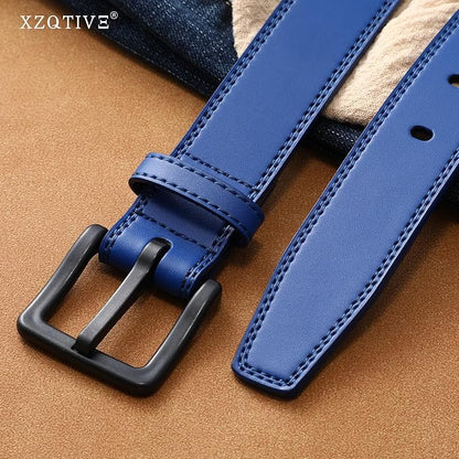 XZQTIVE Men’s Metal Free Belt Hypoallergenic Leather Belts For Jeans Dress Nickle Free TSA Belt With Black Buckle