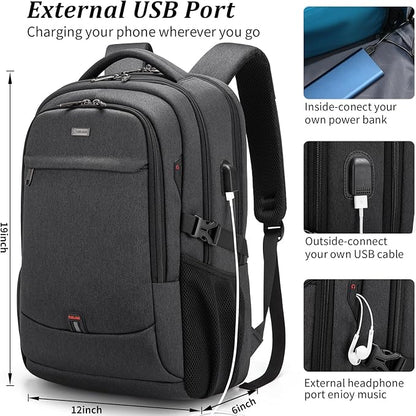 DUSLANG 17 Inch Laptop Backpack for Travel Water Resistant College Backpack for Men/Women Laptop Bag with USB Charging Port, Green A