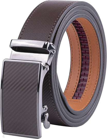 Fabio Valenti Mens Belt,Ratchet Belt Dress with 1 3/8" Genuine Leather with Easier Adjustable Buckle, Trim to Fit