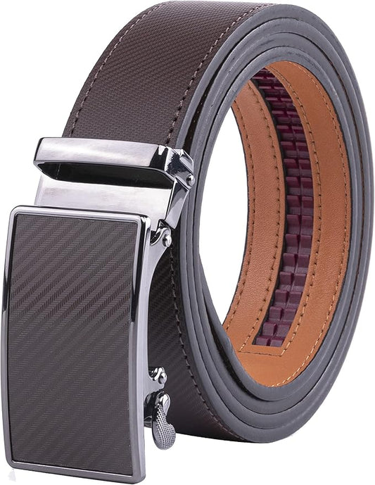 Fabio Valenti Mens Belt,Ratchet Belt Dress with 1 3/8" Genuine Leather with Easier Adjustable Buckle, Trim to Fit
