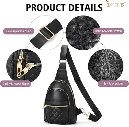 Sling Bag for Women Crossbody Leather Fanny Packs Chest Bag Fashion Sling Backpack Travel JASGOOD
