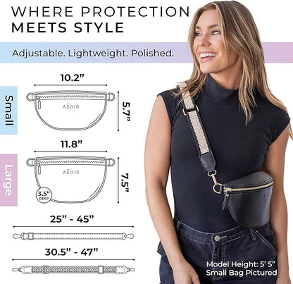 Leather RFID Anti Theft Sling Bag for Women, Pickpocket Proof Travel Crossbody Bag, RFID Blocking Crossbody Purse for Women