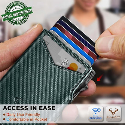 BULLIANT Men Wallet Gift Boxed,Slim Front Pocket Wallet Money Clip Card Holder 3.8"x2.7",Pop-up Access