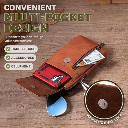 Hengwin Genuine Leather Crossbody Bag for Men/Women, Small Messenger Bag Cell Phone Purse Shoulder Holster Passport Pouch
