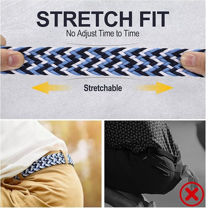 XZQTIVE Braided Belt Stretch Belt for Men and Women Multicolored Woven Golf Belt Elastic Jean Belts